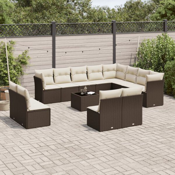 vidaXL Garden Sofa Set Brown