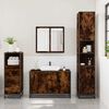 vidaXL Bathroom Furniture Set Smoked oak Engineered wood, metal, glass