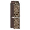 vidaXL Log Holder Brown 15.7"x17.7"x66.9" Galvanized Steel