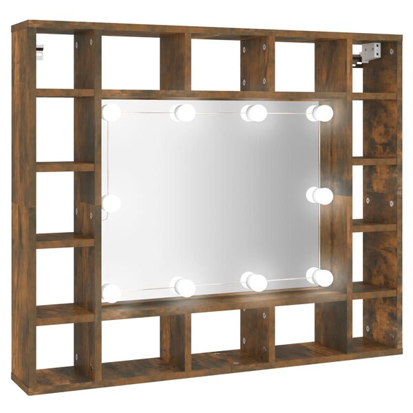 vidaXL Mirror Cabinet Smoked Oak Engineered wood, Glass Medium