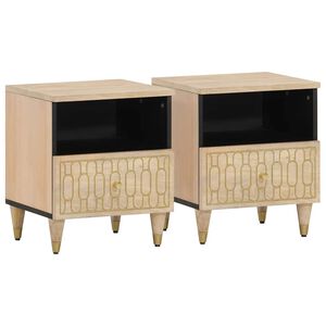 vidaXL Bedside Cabinet Set of 2 Bleach Natural