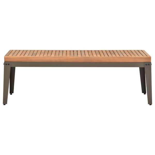 vidaXL Coffee Table Teak Finish Solid Acacia Wood 43.3 x 21.7 x 14.2 in