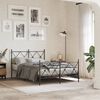 vidaXL Bed Frame Black Steel Double Bed Frame Rectangular
