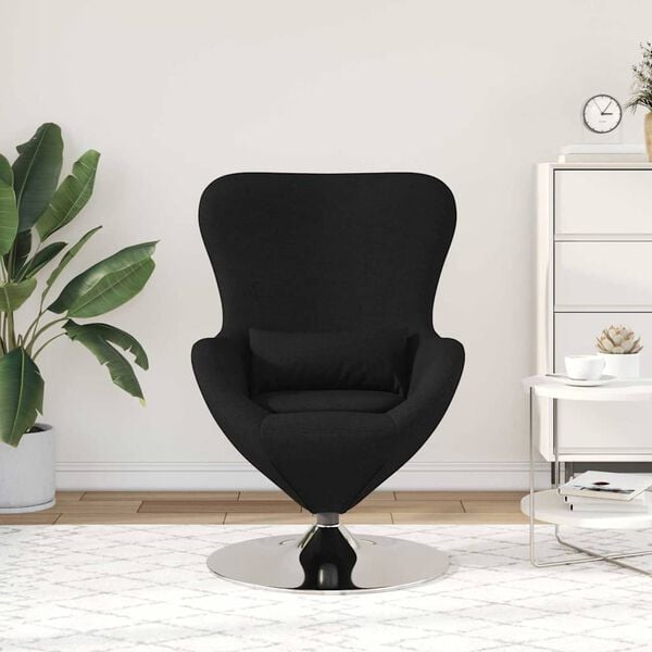 vidaXL Egg Chair Black 24.80 x 28.74 x 35.43 in Fabric