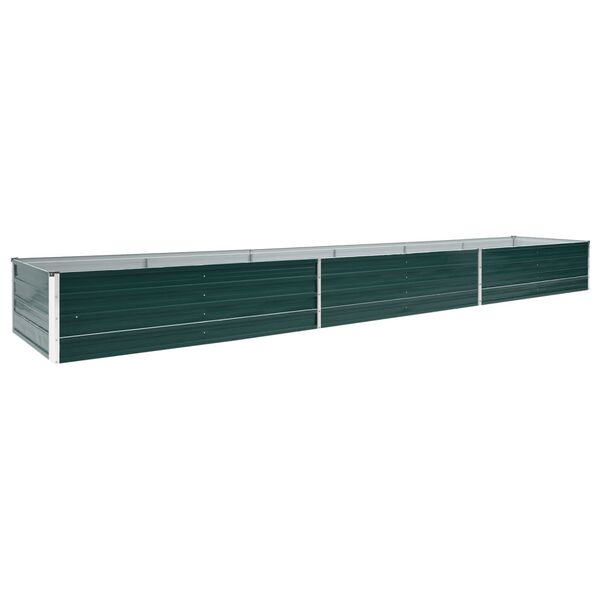 vidaXL Raised Bed Green Galvanized Steel 189.0 x 31.5 x 17.7 in Durable