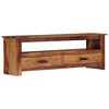 vidaXL TV Cabinet Natural Solid Acacia Wood, Engineered Wood 46.5 in