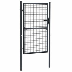 vidaXL Mesh Garden Gate Galvanised Steel 39.4x59.1" Grey