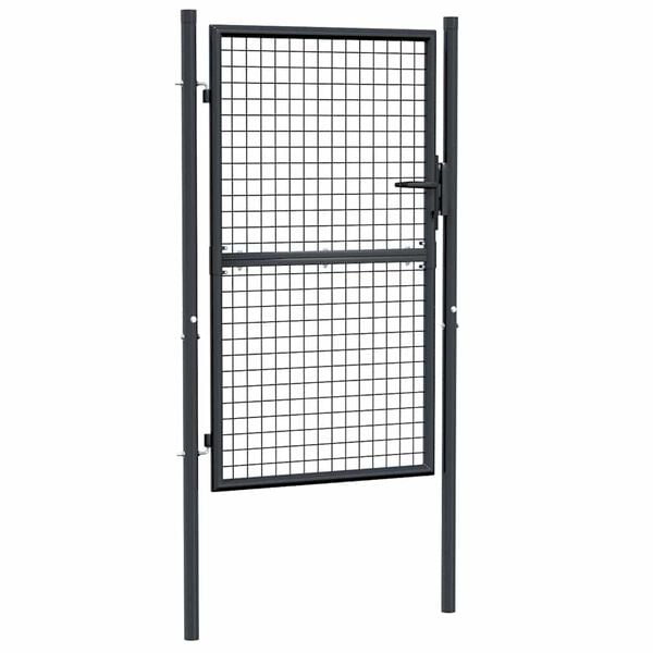 vidaXL Mesh Garden Gate Galvanised Steel 39.4x59.1" Grey