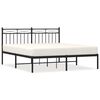 vidaXL Bed Frame Black Powder-Coated Steel Double Bed Bed Frame