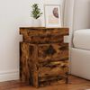 vidaXL Bedside Cabinets with LED Lights 2 pcs Smoked Oak 13.8"x15.4"x21.7"