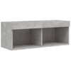 vidaXL TV Wall Unit Concrete Grey Engineered Wood, Glass Large