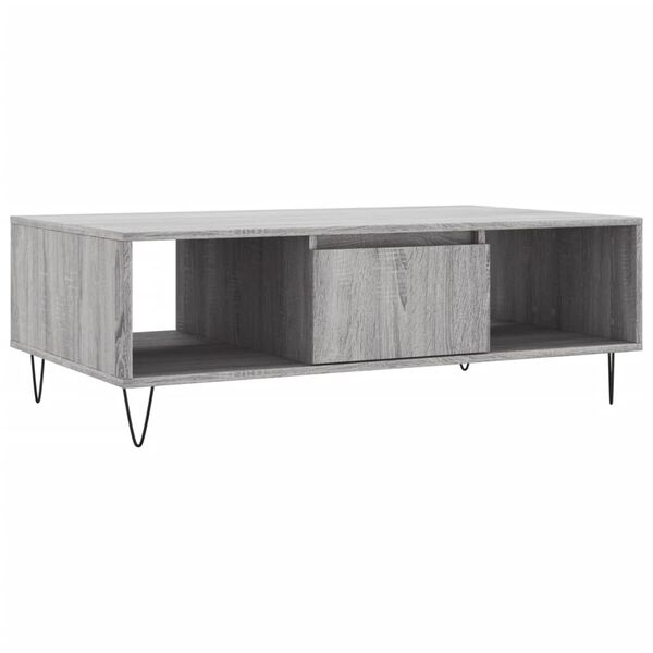 vidaXL Coffee Table Gray Sonoma Engineered wood, Iron Medium
