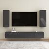 vidaXL TV Cabinet Set of 2 High gloss grey Engineered Wood