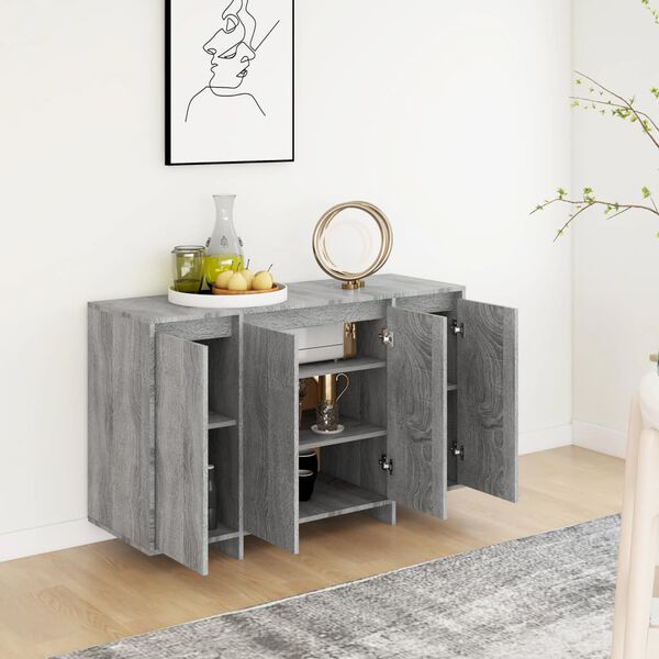 vidaXL Sideboard Grey Sonoma Manufactured wood Standard Sideboard