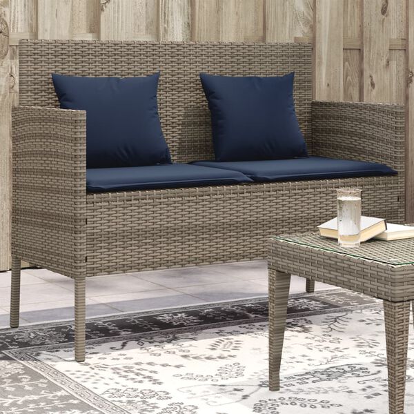vidaXL Garden Bench Grey, Navy Blue