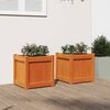 vidaXL Garden Planter Set of 2 Wax Brown Solid Pine Wood Medium