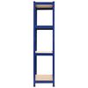 vidaXL 4-Layer Storage Shelf Blue Steel&Engineered Wood
