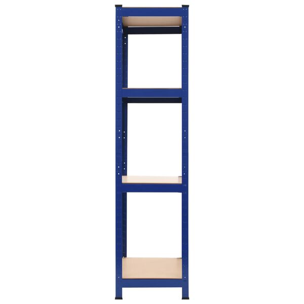 vidaXL 4-Layer Storage Shelf Blue Steel&Engineered Wood