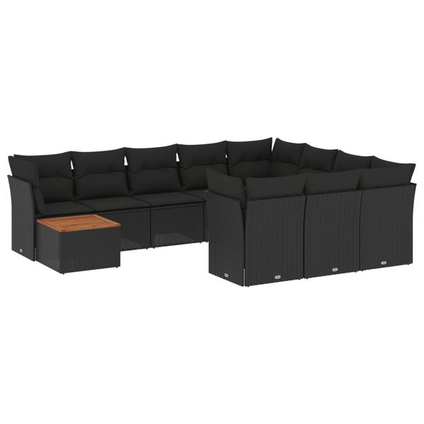 vidaXL Garden Sofa Set Black