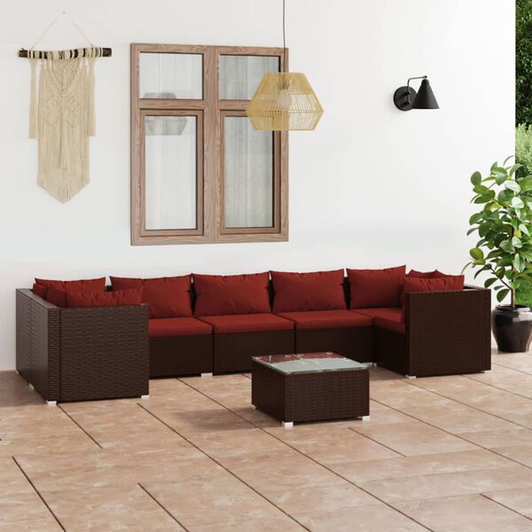 vidaXL Garden Lounge Set Brown
