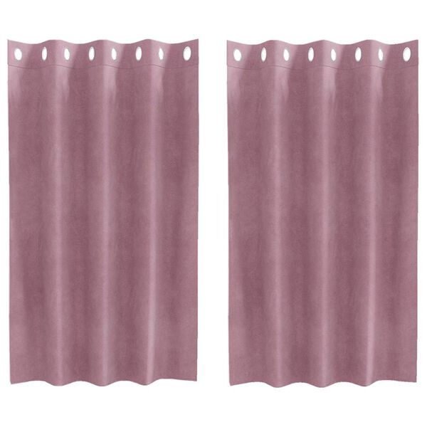 vidaXL Curtains with Curtains 2 pcs Dark pink 55.12 x 55.12 in Velvet