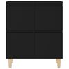 vidaXL Sideboard Black Engineered wood, eucalyptus wood Medium Sideboard