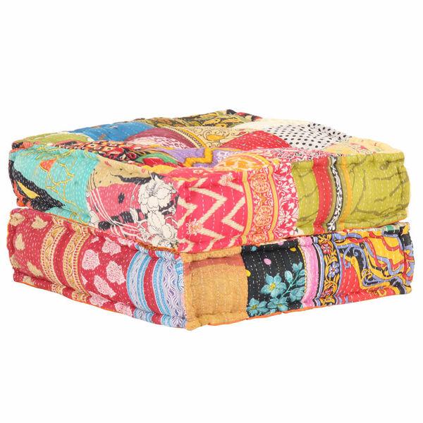 vidaXL Pouffe Multicolor 100% cotton, polyester filling Medium