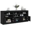vidaXL Sideboard Black Engineered wood, Glass Large Sideboard