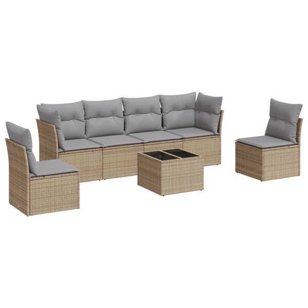vidaXL Garden Sofa Set Beige, Light grey