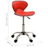vidaXL Salon Spa Stool Red Faux leather Compact Height-Adjustable