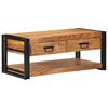 vidaXL Coffee Table Natural Wood with Black Accents