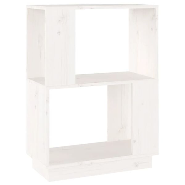 vidaXL Book Cabinet White Solid Pine Wood Medium Book Cabinet