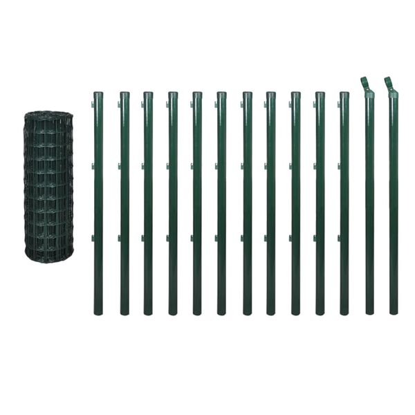 vidaXL Euro Fence Steel 82'x2.6' Green