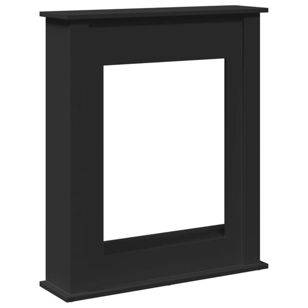 vidaXL Fireplace Surround Black 29.5x7.9x34.4" Engineered Wood