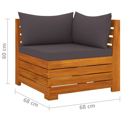 vidaXL 4-Seater Patio Sofa with Cushions Solid Acacia Wood