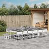 vidaXL Garden Dining Set White and Light Grey