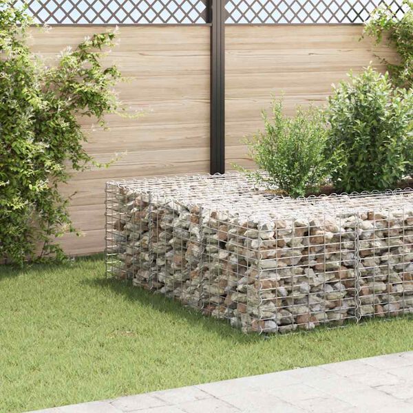 vidaXL Gabion Raised Bed Silver Steel wire 23.6 in