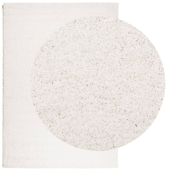 vidaXL Shaggy Rug Cream Polypropylene 47.2x66.9 in Foldable Shaggy Rug