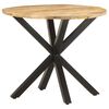 vidaXL Side Table Natural wood, Black Solid mango wood, Powder-coated iron