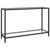 vidaXL Console Table Clear and Black Tempered Glass, Powder-Coated Steel