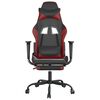 vidaXL Gaming Chair Black and Wine Red Faux Leather, Metal, Plywood Medium