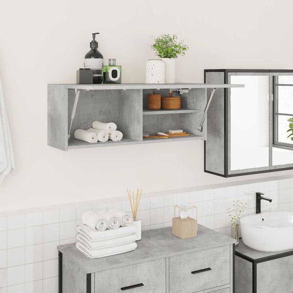vidaXL Bathroom Wall Cabinet Concrete grey Engineered wood Medium