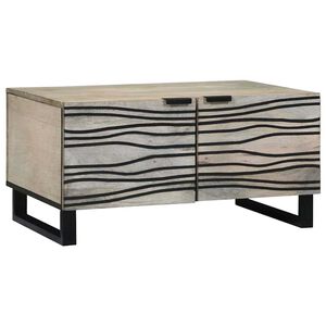 vidaXL Coffee Table Beige and Black 31.50 x 19.69 x 15.75 in