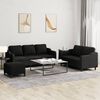 vidaXL Sofa Set Black Fabric (100% polyester), metal, textilene, plywood