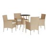 vidaXL Garden Bistro Set Beige Poly rattan Standard Durable