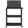 vidaXL Tool Trolley Black 25.59 x 13.78 x 43.70 in Cold-rolled Steel