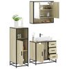 vidaXL Bathroom Furniture Set Sonoma oak Engineered wood, metal, glass
