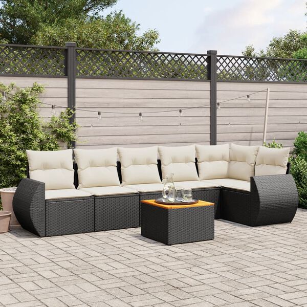 vidaXL Garden Sofa Set Black