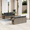 vidaXL Garden Sofa Set Grey PE rattan 7 Piece Foldable Garden Sofa Set