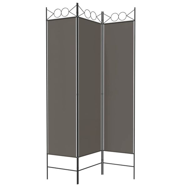 vidaXL 3-Panel Room Divider Anthracite 47.2"x78.7" Fabric